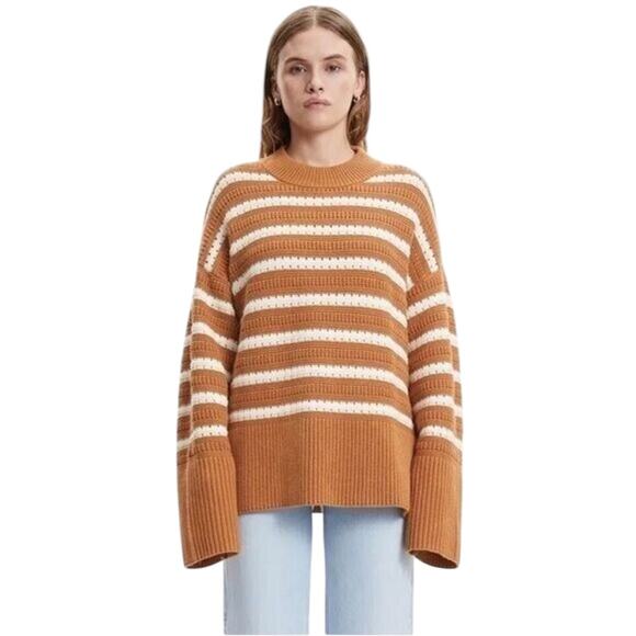 NWOT Samsoe & Samsoe Raili Crew Neck Brown Sugar Sweater – Small - Picture 2 of 9